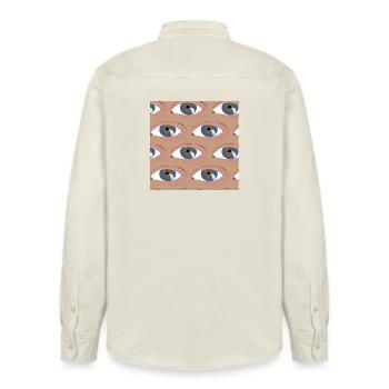 Die Augen aufgereiht - Relaxed Fit Unisex Organic Hemd von Stanley/Stella - Natur - Hinten - AI Model Male 178 light (178cm)