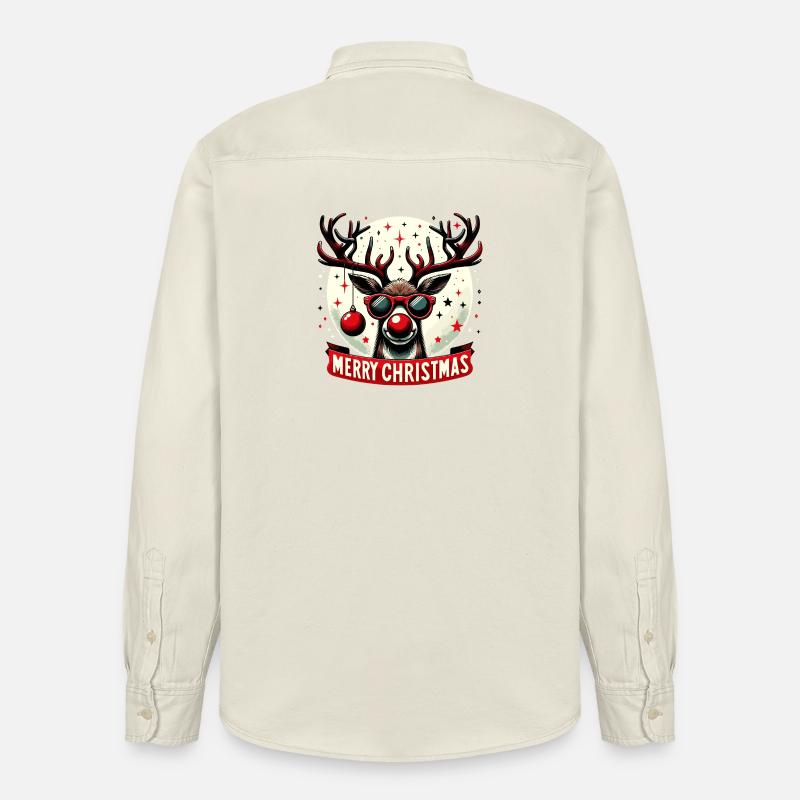 Renne Noël Fun - Pull Original - Chemise unisexe coupe décontractée bio Stanley/Stella - écru doux