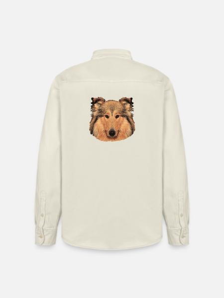 hunde tees mädchen, langhaar collie - Relaxed Fit Unisex Organic Hemd von Stanley/Stella - Natur