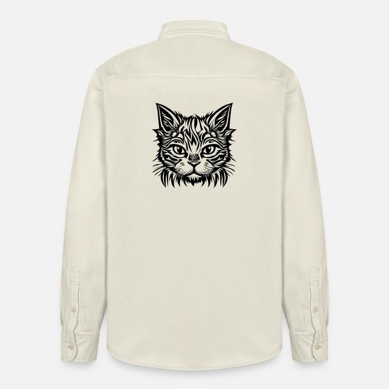 Manga Comic Cat « House Tiger » - Chemise unisexe coupe décontractée bio Stanley/Stella - écru doux