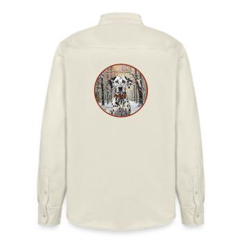 Dalmatiner in New York - Relaxed Fit Unisex Organic Hemd von Stanley/Stella - Natur - Hinten - AI Model Male 178 light (178cm)