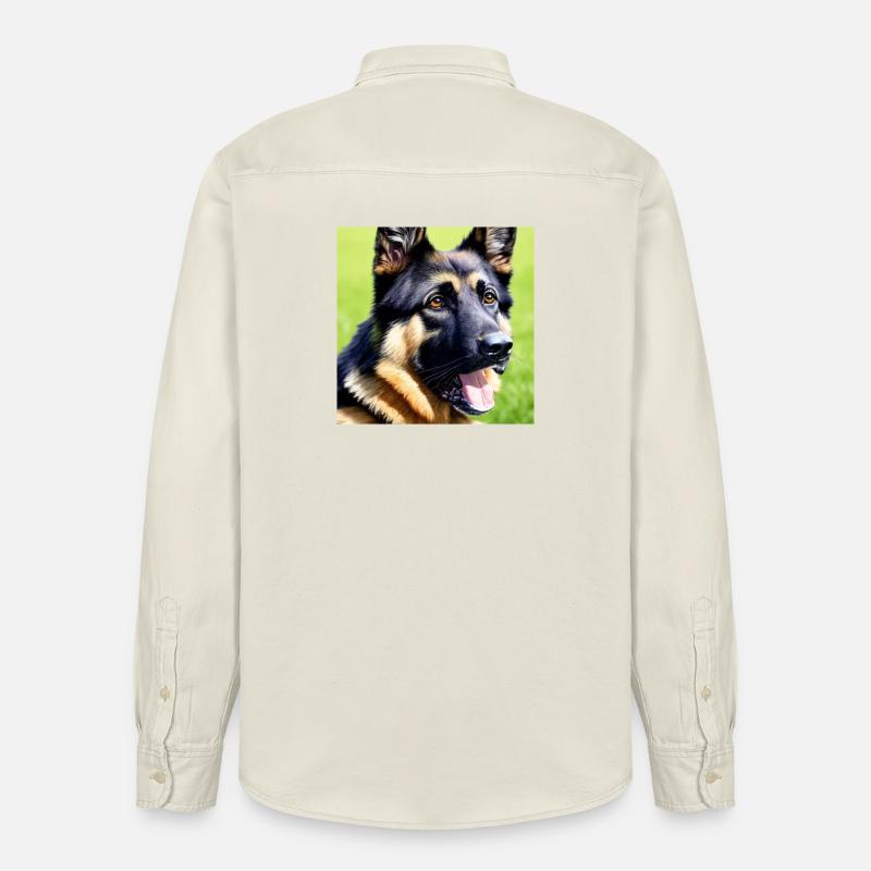 Treu und beschützend: Deutscher Schäferhund - Relaxed Fit Unisex Organic Hemd von Stanley/Stella - Natur