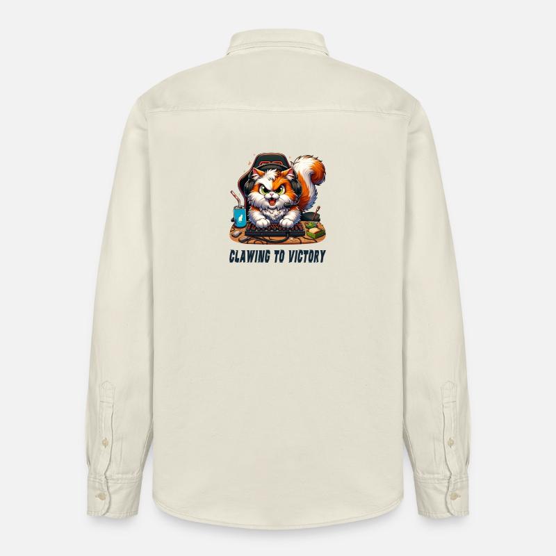 Design de jeu pour chats - Chemise unisexe coupe décontractée bio Stanley/Stella - écru doux
