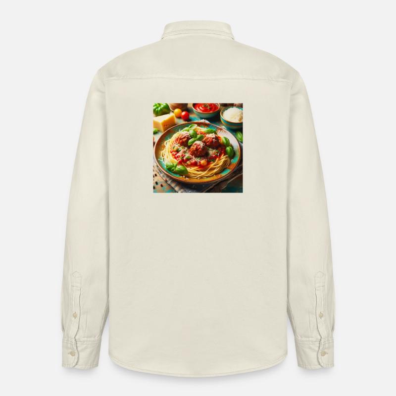 Spaghetti mit Fleisch - Relaxed Fit Unisex Organic Hemd von Stanley/Stella - Natur