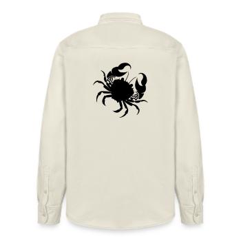 Sternzeichen-Bild Krebs - Relaxed Fit Unisex Organic Hemd von Stanley/Stella - Natur - Hinten - AI Model Male 178 light (178cm)