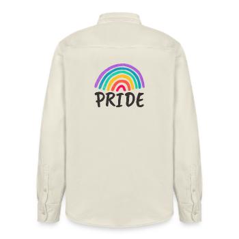 PRIDE - Bereit für den Pride Month! - Relaxed Fit Unisex Organic Hemd von Stanley/Stella - Natur - Hinten - AI Model Male 178 light (178cm)