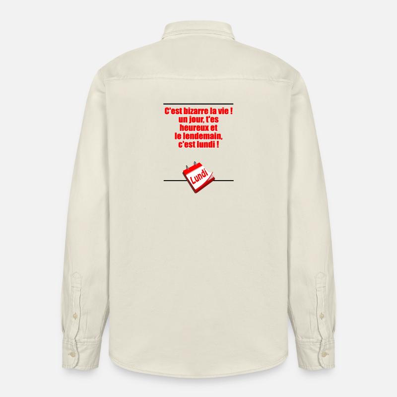 Demain c'est lundi - Chemise unisexe coupe décontractée bio Stanley/Stella - écru doux