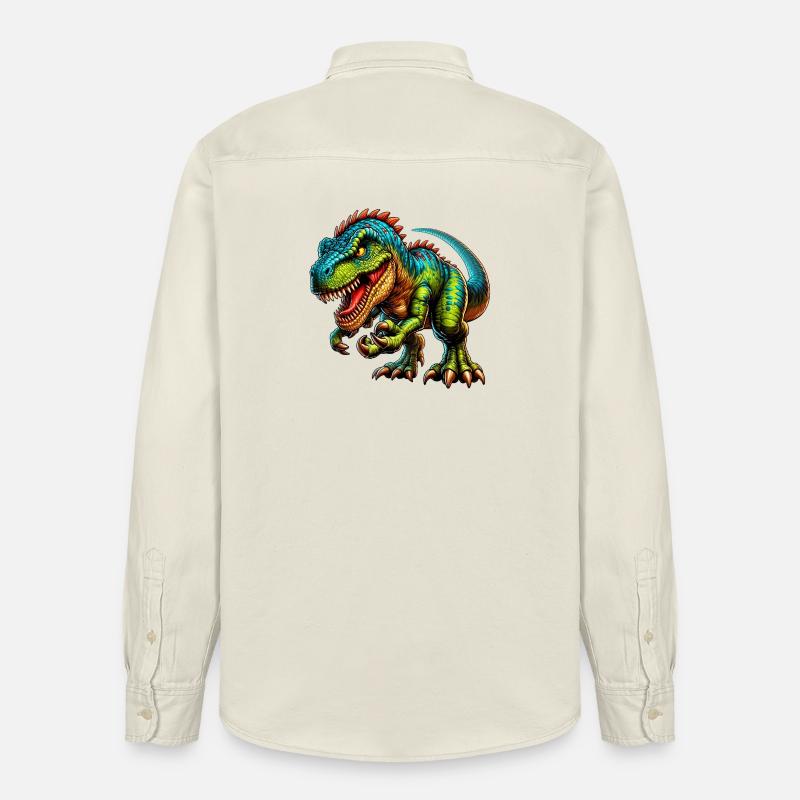 Dinosaurier - Relaxed Fit Unisex Organic Hemd von Stanley/Stella - Natur