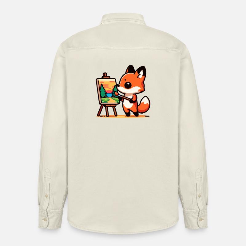 Fox Palette: Der Waldmaler - Relaxed Fit Unisex Organic Hemd von Stanley/Stella - Natur