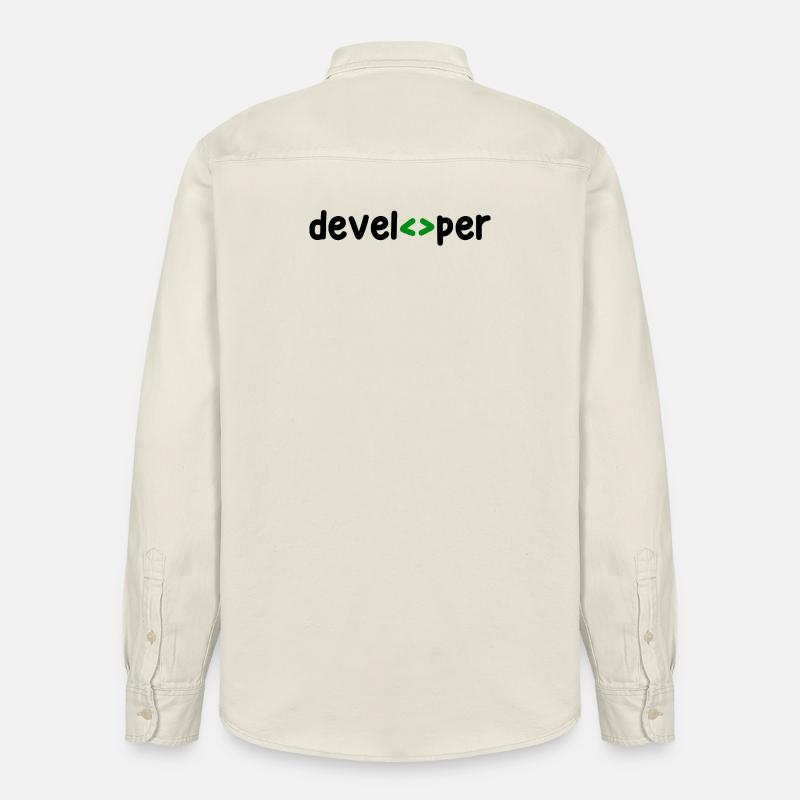 Développeur Spruch Coden Softwareentwickler Nerd - Chemise unisexe coupe décontractée bio Stanley/Stella - écru doux