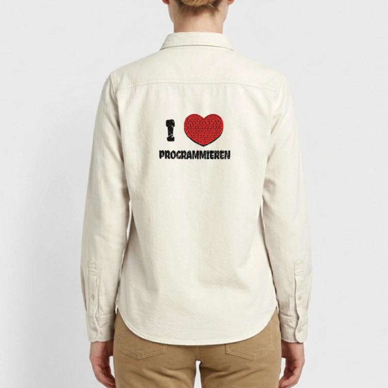 Developer Herz Webentwickler Statement Computer Relaxed Fit Unisex Organic Hemd von Stanley/Stella