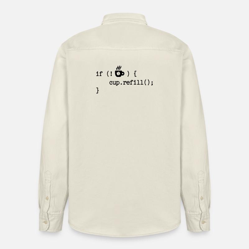 Developer Programmierer Code Webentwickler Debug - Relaxed Fit Unisex Organic Hemd von Stanley/Stella - Natur