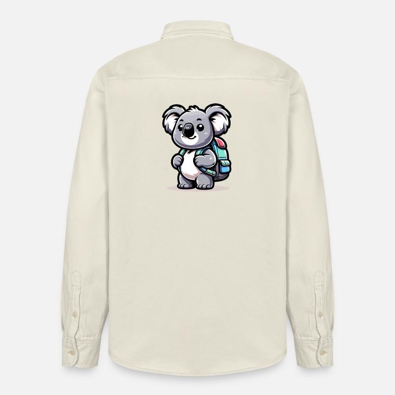 Backpacker-Koala: Der Globetrotter-Kumpel - Relaxed Fit Unisex Organic Hemd von Stanley/Stella - Natur