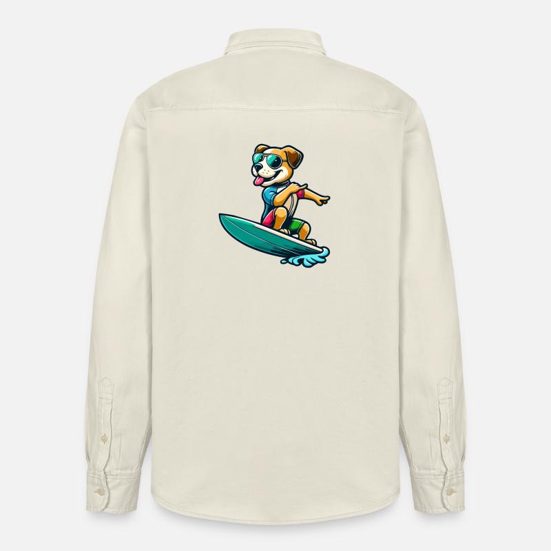 Copain de surf des vagues - Chemise unisexe coupe décontractée bio Stanley/Stella - écru doux
