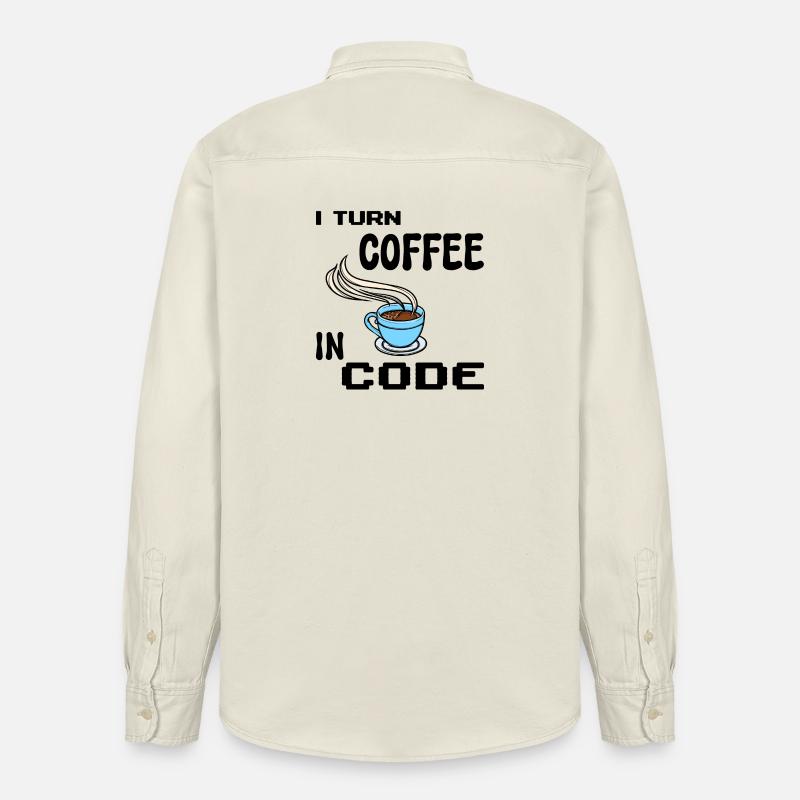Programmeur de code Scripting Statement Développeur - Chemise unisexe coupe décontractée bio Stanley/Stella - écru doux