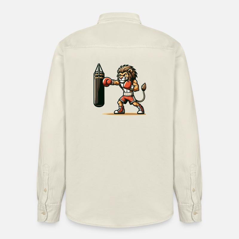 Punchline King: Der Boxlöwe - Relaxed Fit Unisex Organic Hemd von Stanley/Stella - Natur