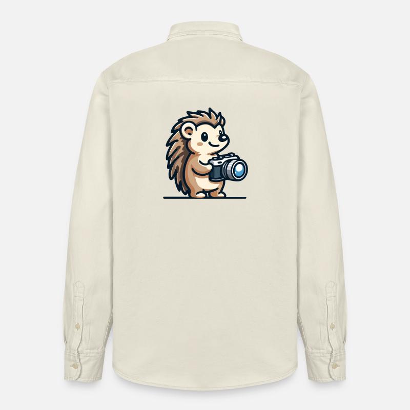 Instantané Hérisson : Le copain Shutterbug - Chemise unisexe coupe décontractée bio Stanley/Stella - écru doux