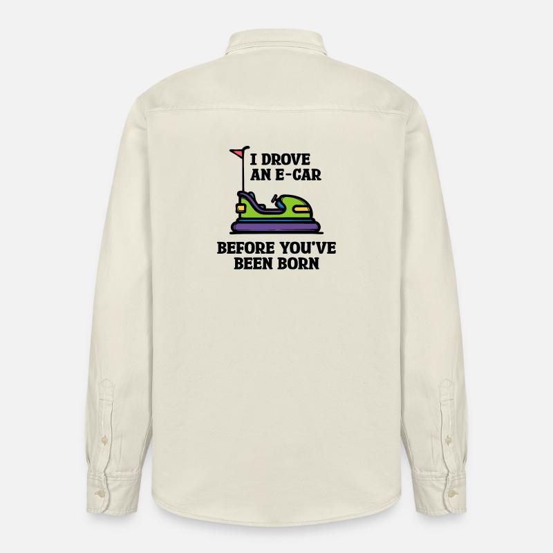 Energiespeicher Statement Tanken Strom E-auto - Relaxed Fit Unisex Organic Hemd von Stanley/Stella - Natur