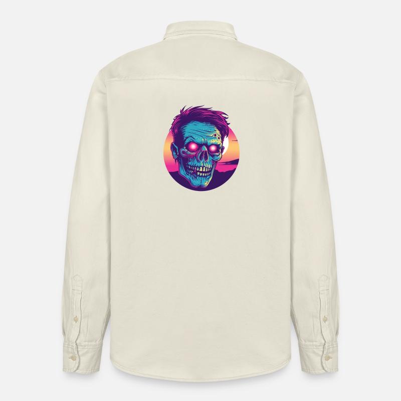 Zombie synthwave 2 - Chemise unisexe coupe décontractée bio Stanley/Stella - écru doux