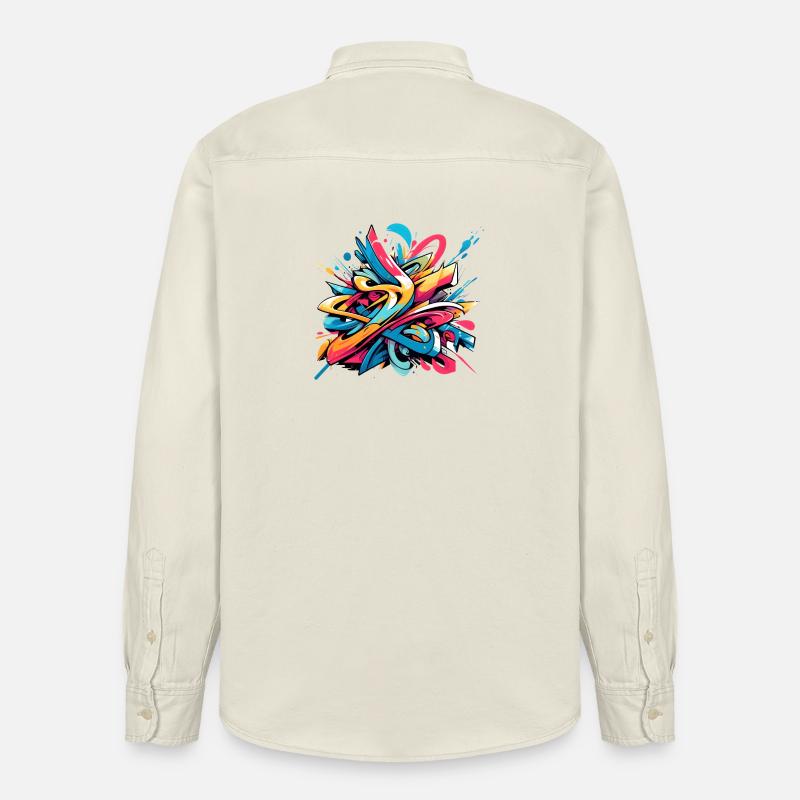 Coole bunte dynamische Graffiti-Illustration - Relaxed Fit Unisex Organic Hemd von Stanley/Stella - Natur