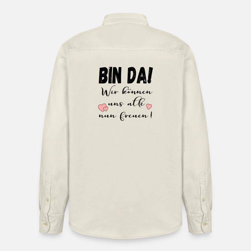 BIN DA - FREUDE IRONIE - Relaxed Fit Unisex Organic Hemd von Stanley/Stella - Natur
