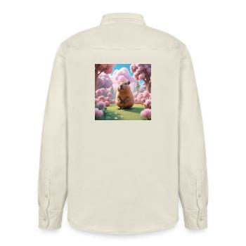 Capybara - Relaxed Fit Unisex Organic Hemd von Stanley/Stella - Natur - Hinten - AI Model Male 178 light (178cm)