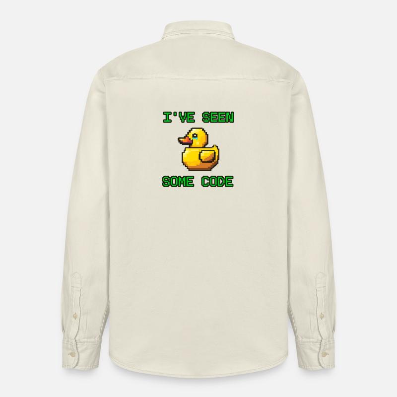 Pixel Duck J’ai vu du code - Chemise unisexe coupe décontractée bio Stanley/Stella - écru doux