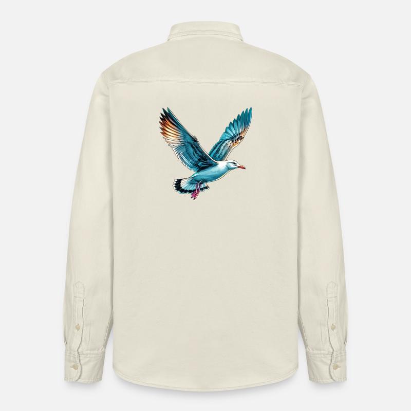 Möwe - Relaxed Fit Unisex Organic Hemd von Stanley/Stella - Natur