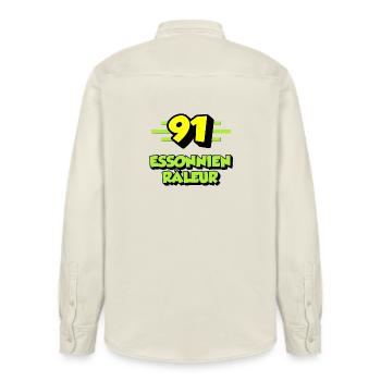 Complaining Essonne - Relaxed Fit Unisex Organic Shirt by Stanley/Stella - soft Ecru - Back - AI Model Male 178 light (178cm)