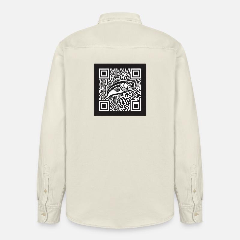 Barsch QR Code Design - Relaxed Fit Unisex Organic Hemd von Stanley/Stella - Natur