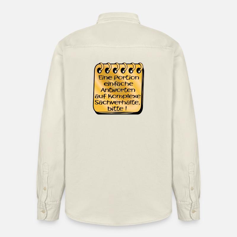 KOMPLEXE SACHVERHALTE - Relaxed Fit Unisex Organic Hemd von Stanley/Stella - Natur