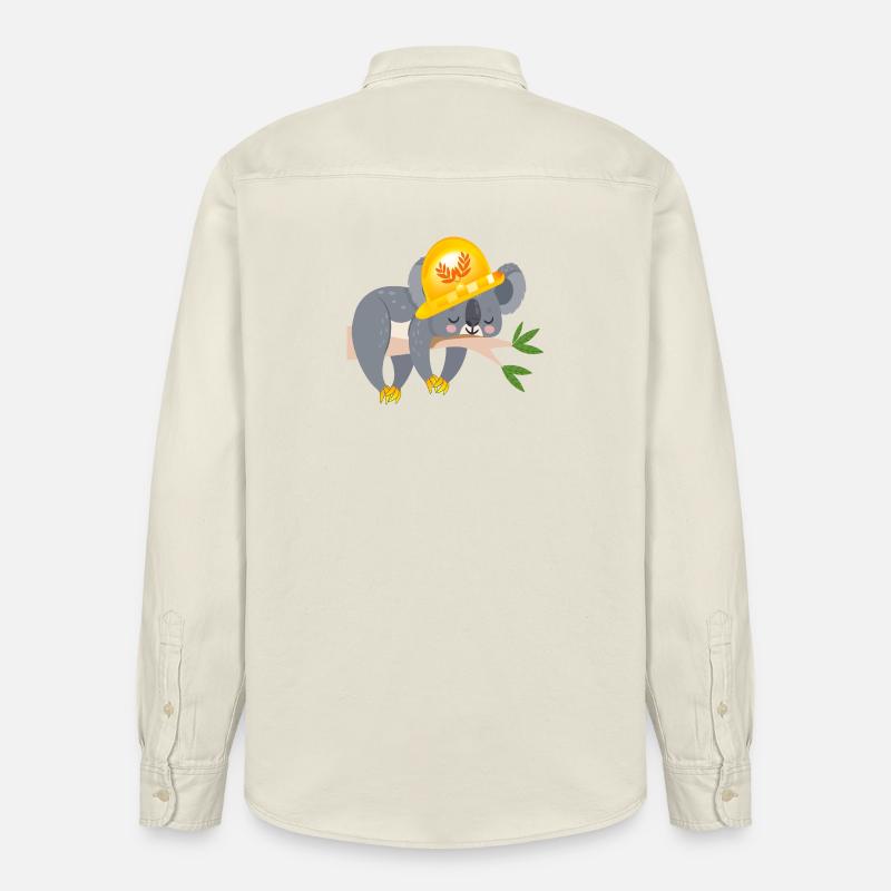 HANDWERKER KOALA BÄR - Relaxed Fit Unisex Organic Hemd von Stanley/Stella - Natur