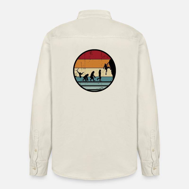 Evolution Climber Retro Circle - Chemise unisexe coupe décontractée bio Stanley/Stella - écru doux