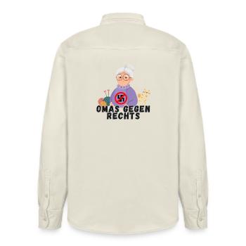 Omas gegen Rechts - Relaxed Fit Unisex Organic Hemd von Stanley/Stella - Natur - Hinten - AI Model Male 178 light (178cm)