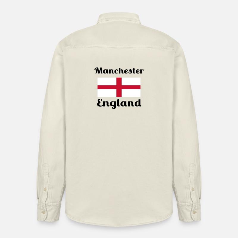 Manchester, Angleterre - Imprimés élégants - Chemise unisexe coupe décontractée bio Stanley/Stella - écru doux