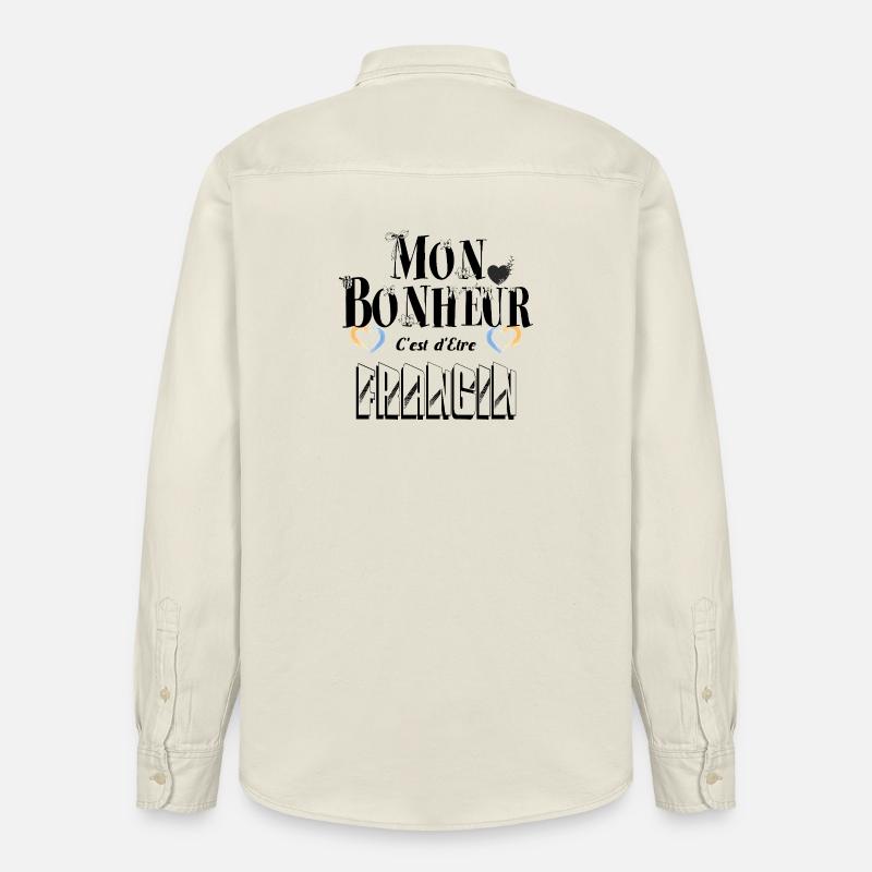 Mon Bonheur C'est d'Etre Frangin - Chemise unisexe coupe décontractée bio Stanley/Stella - écru doux