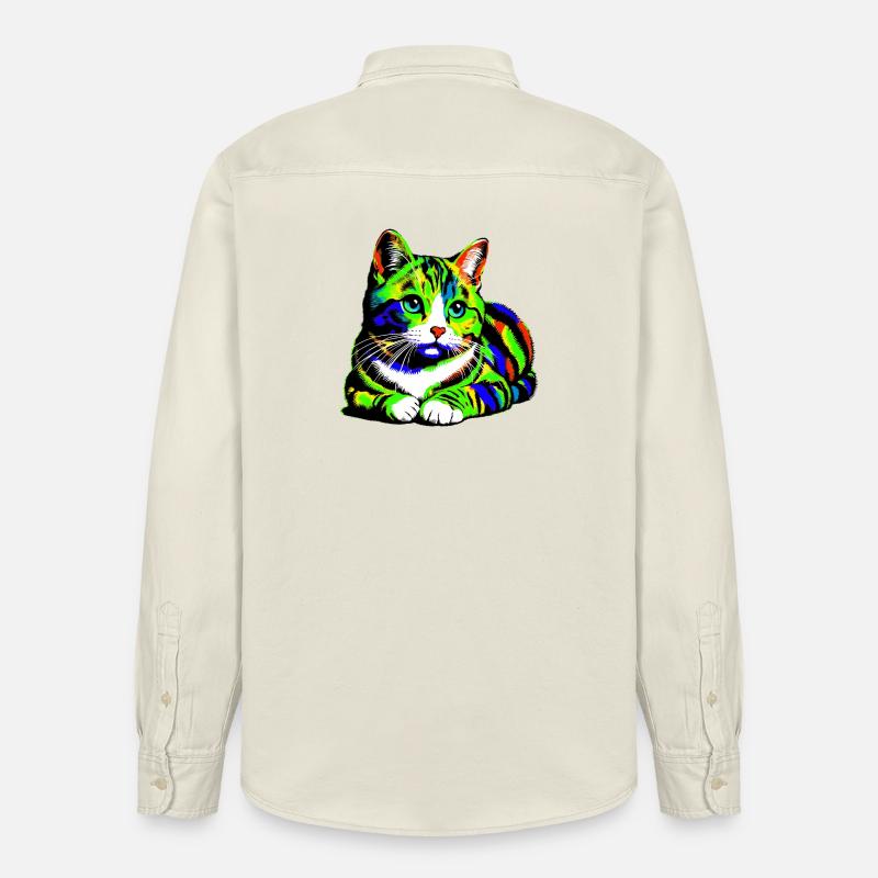 Chat - Chemise unisexe coupe décontractée bio Stanley/Stella - écru doux