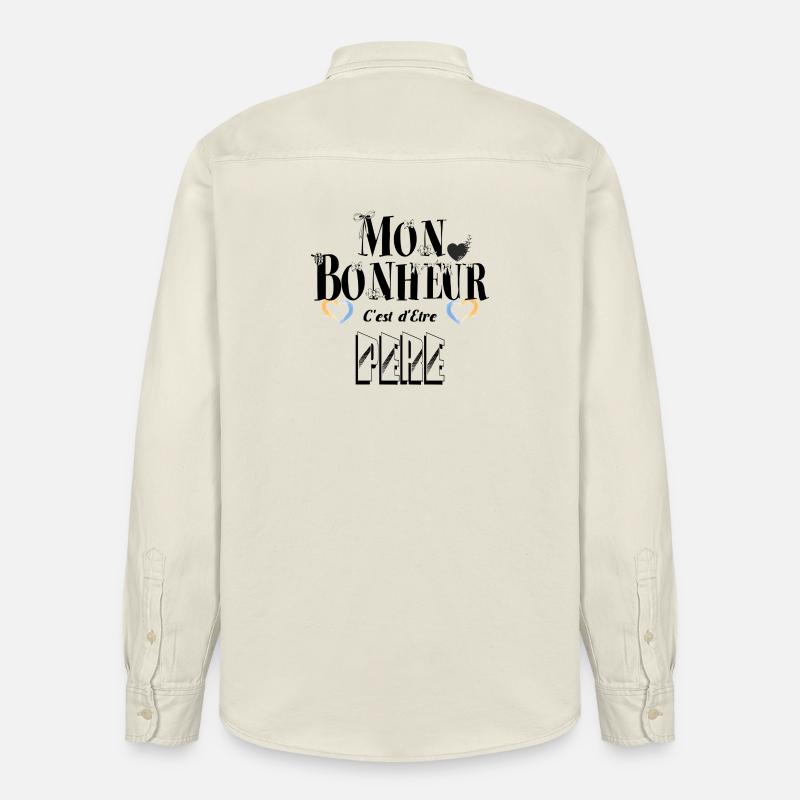 Mon Bonheur C'est d'Etre Père - Chemise unisexe coupe décontractée bio Stanley/Stella - écru doux