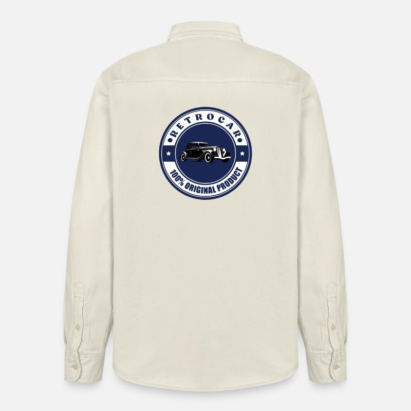 Retro-Auto - Relaxed Fit Unisex Organic Hemd von Stanley/Stella - Natur