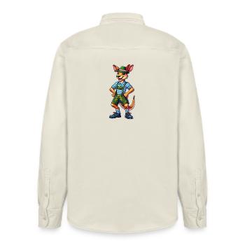 Bavarian kangaroo - Relaxed Fit Unisex Organic Shirt by Stanley/Stella - soft Ecru - Back - AI Model Male 178 light (178cm)