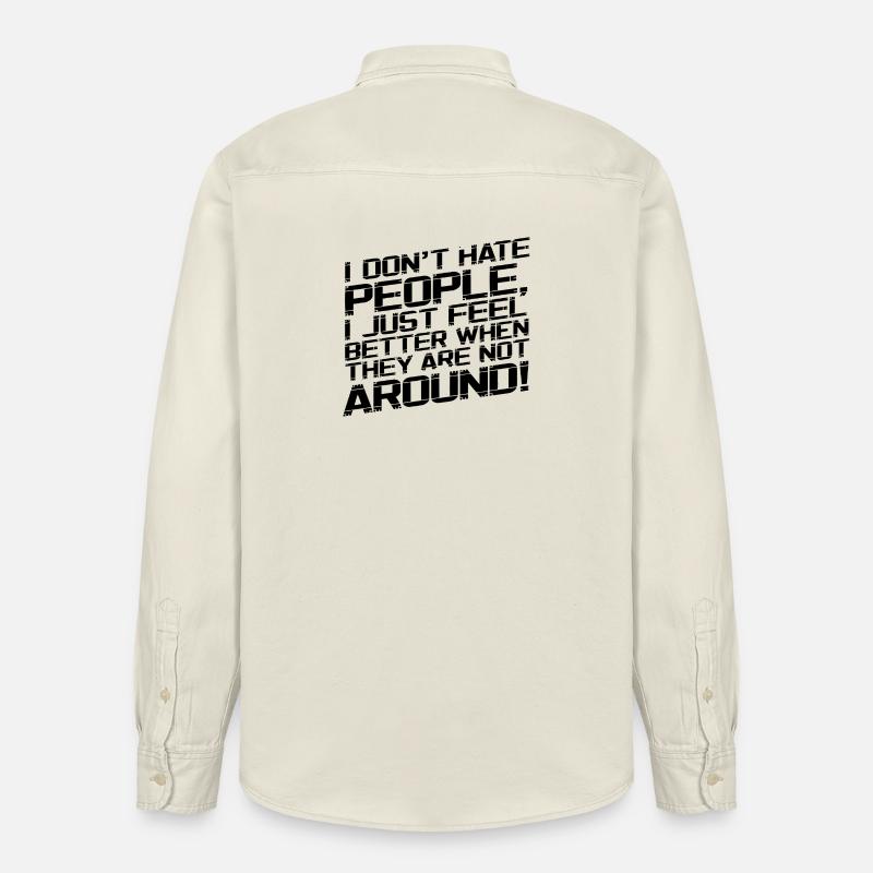 I dont hate people - Relaxed Fit Unisex Organic Hemd von Stanley/Stella - Natur
