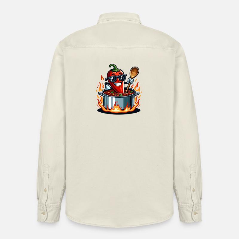 Cuisiner avec le feu - Chemise unisexe coupe décontractée bio Stanley/Stella - écru doux