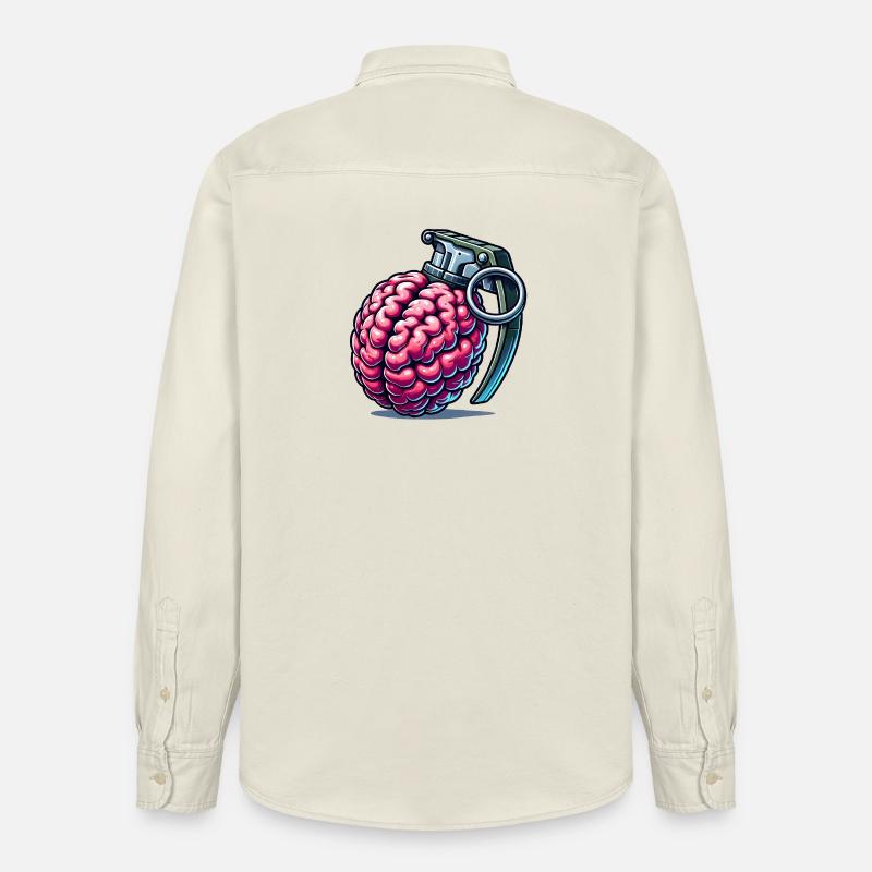 Brain Grenade – Pensées explosives - Chemise unisexe coupe décontractée bio Stanley/Stella - écru doux