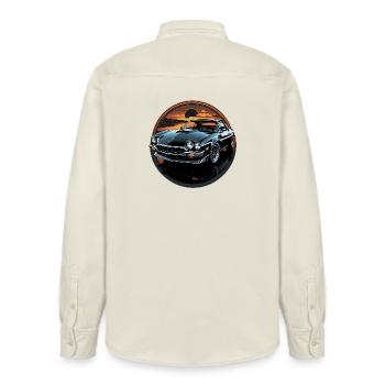 car_02 - Relaxed Fit Unisex Organic Hemd von Stanley/Stella - Natur - Hinten - AI Model Male 178 light (178cm)