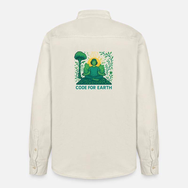 Code pour la Terre - Chemise unisexe coupe décontractée bio Stanley/Stella - écru doux