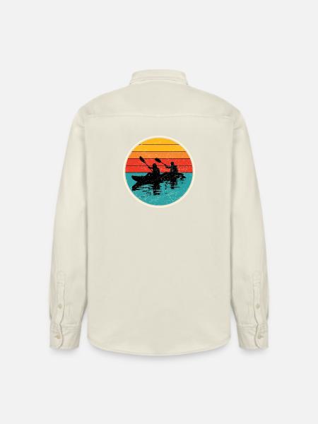 Sunset Kayak Duo Circle - Relaxed Fit Unisex Organic Shirt by Stanley/Stella - soft Ecru