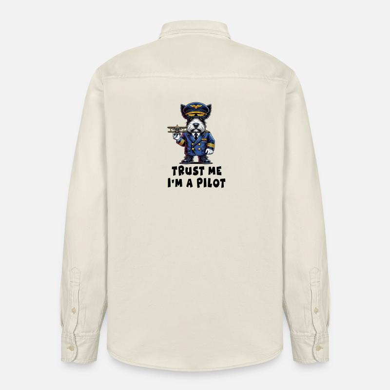 Scottish Terrier, croyez-moi, je suis pilote - Chemise unisexe coupe décontractée bio Stanley/Stella - écru doux
