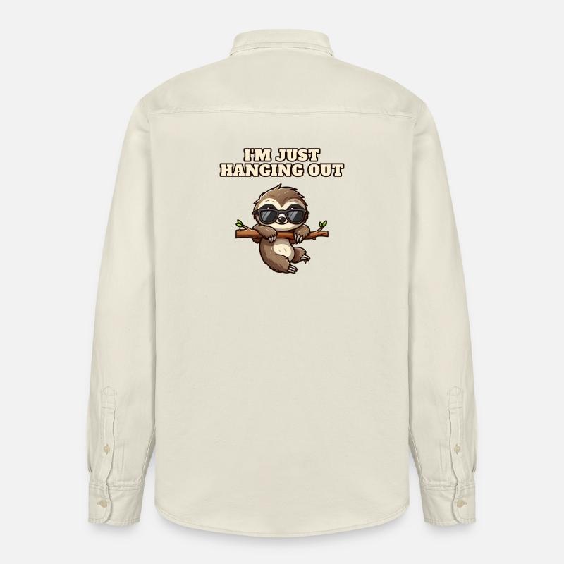 Faultier mit heraushängender Sonnenbrille - Relaxed Fit Unisex Organic Hemd von Stanley/Stella - Natur