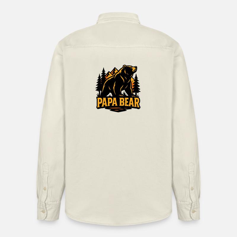 Papa Bear ours puissant forêt - Chemise unisexe coupe décontractée bio Stanley/Stella - écru doux