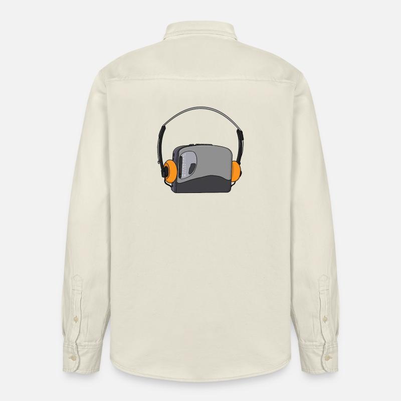 Cooler tragbarer Kassetten-Audio-Player - Relaxed Fit Unisex Organic Hemd von Stanley/Stella - Natur